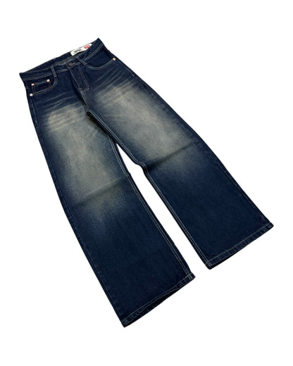 Dark Vintage Blue Baggy Wide Fit Jeans