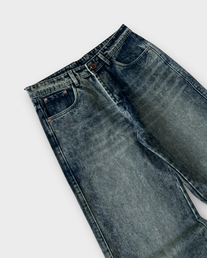 Muddy Acid Wash Baggy Wide Fit Denim