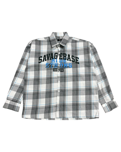 White Savage Base Boxy Check Shirt
