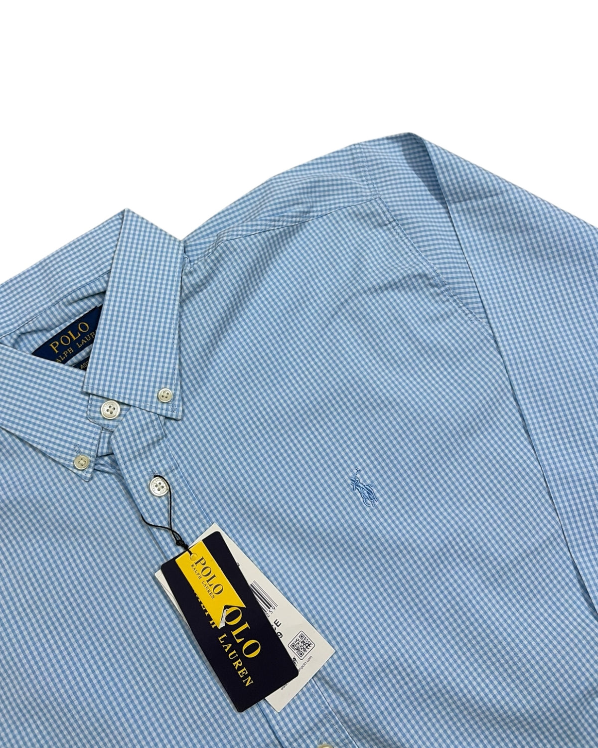 Micro-check Cotton Shirt - Blue