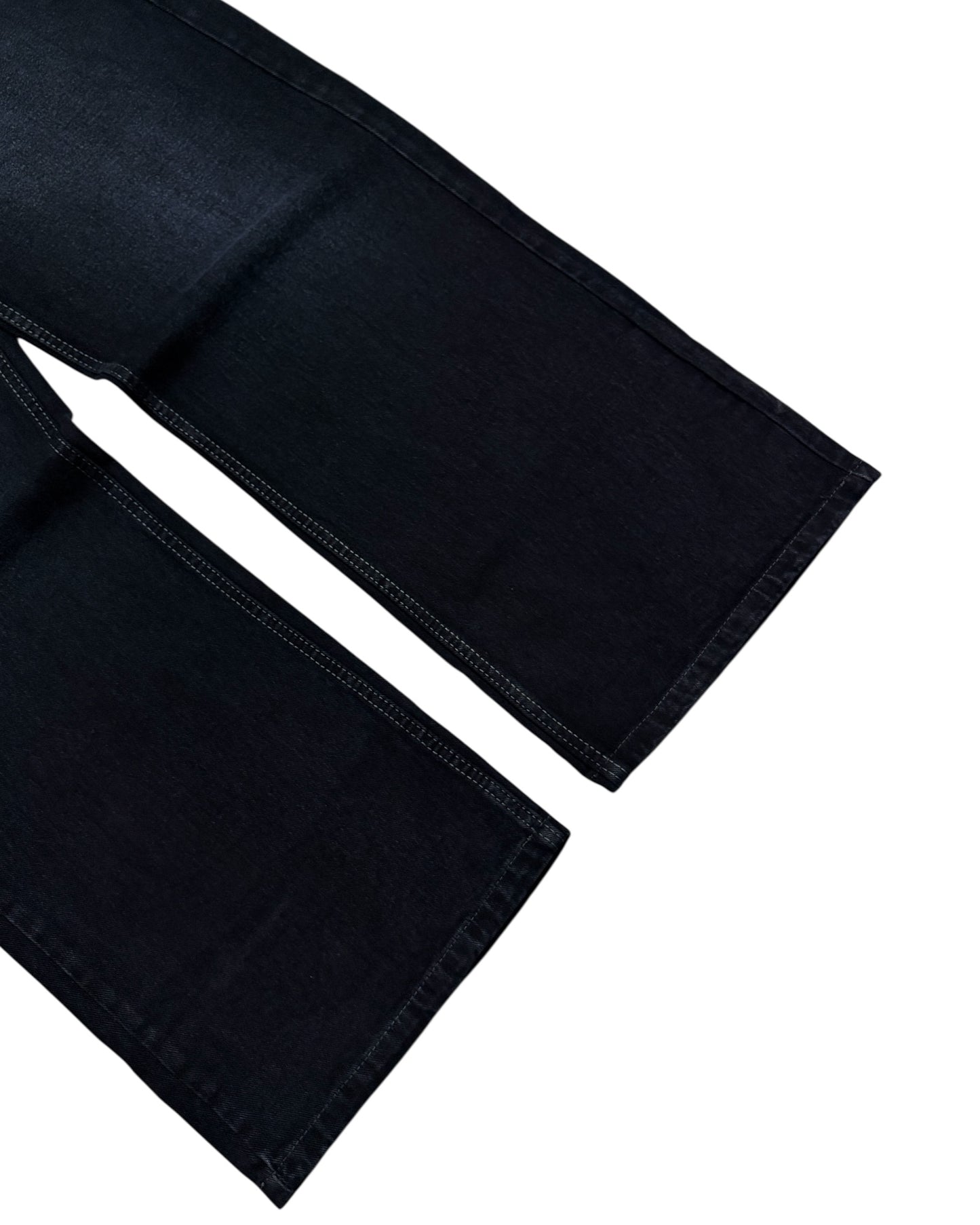Dark Black Faded Wide Fit Jeans