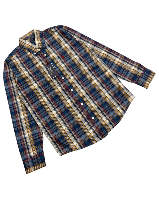 Check Pure Cotton Shirt - Dark Multi