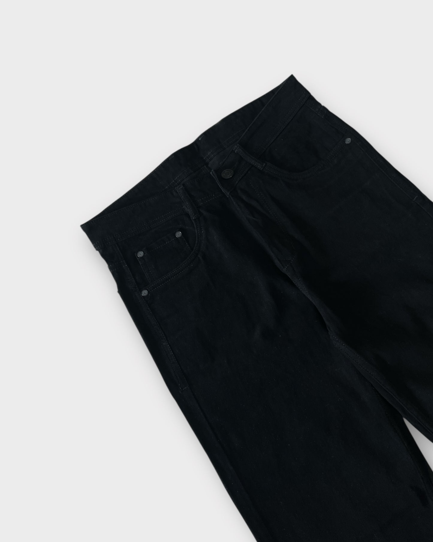Solid Midnight Black Relaxed Straight Super Soft Denim