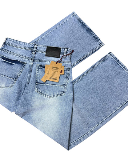 Light Blue Faded Wide Fit Jeans