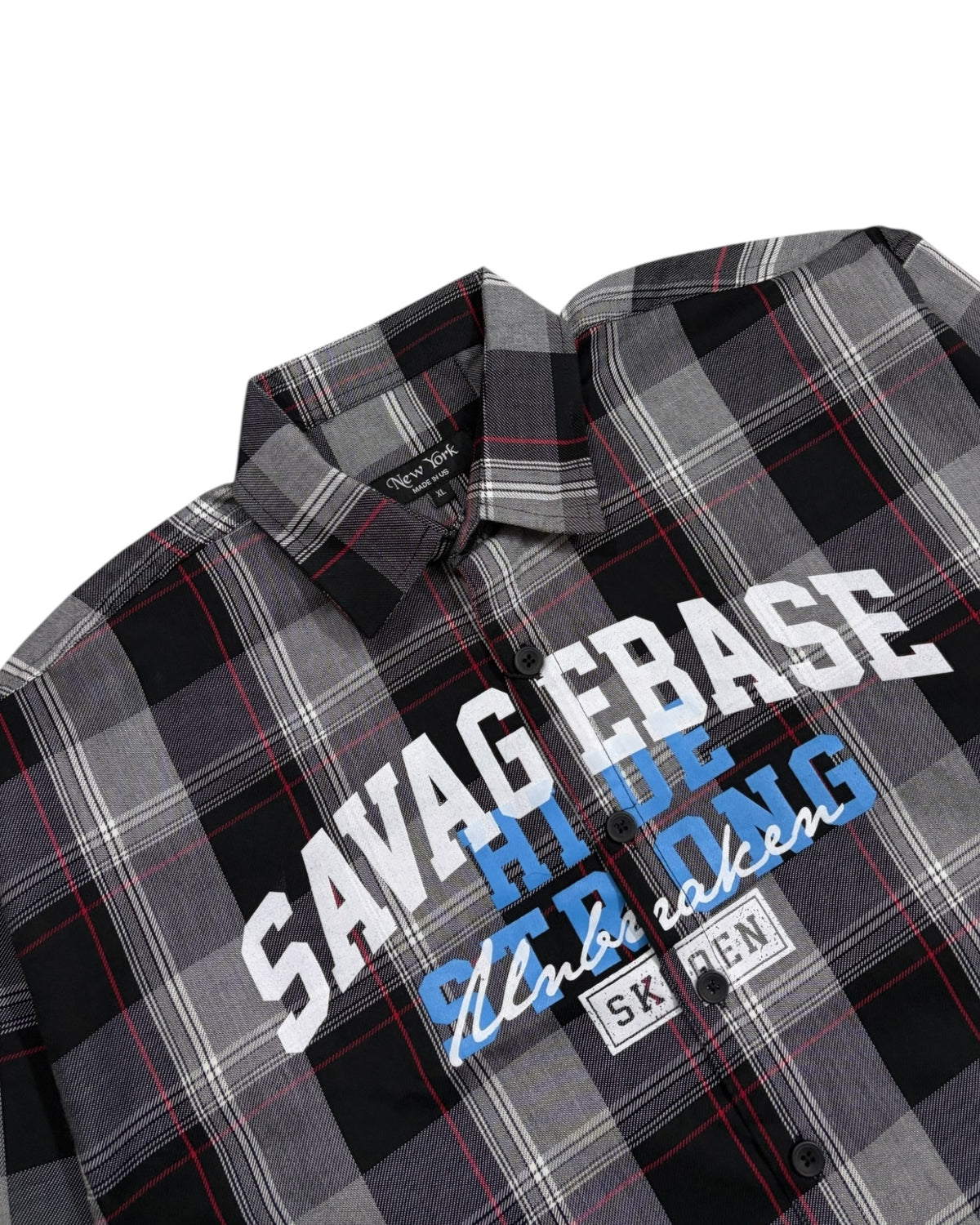Black Savage Base Boxy Check Shirt