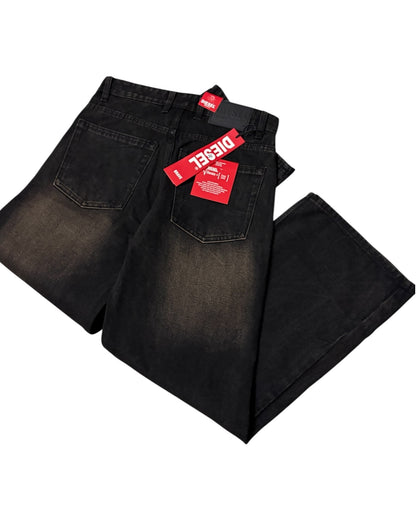 Dusty Black Baggy Wide Fit Jeans