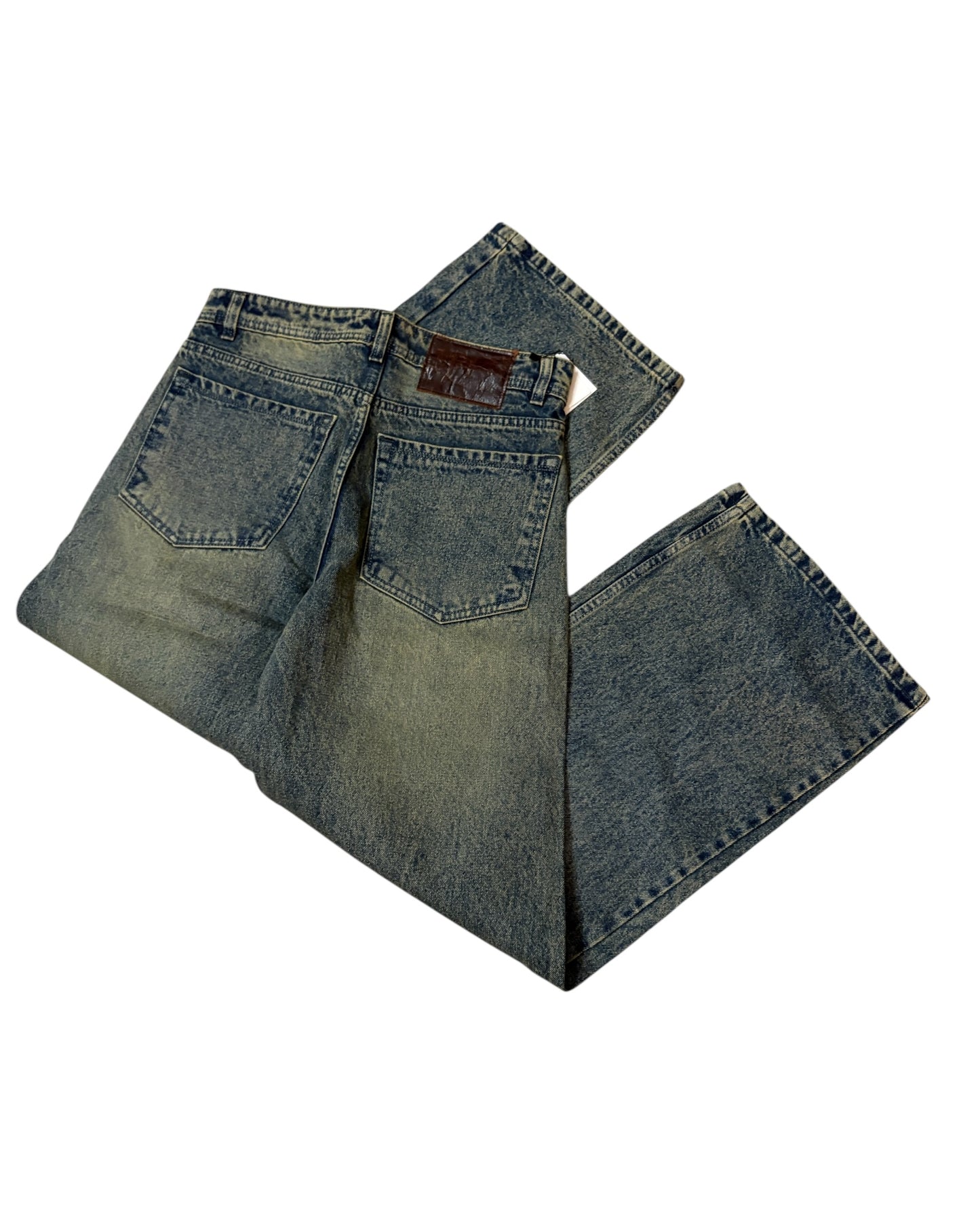 Dirty Vintage Wash Wide Fit Jeans