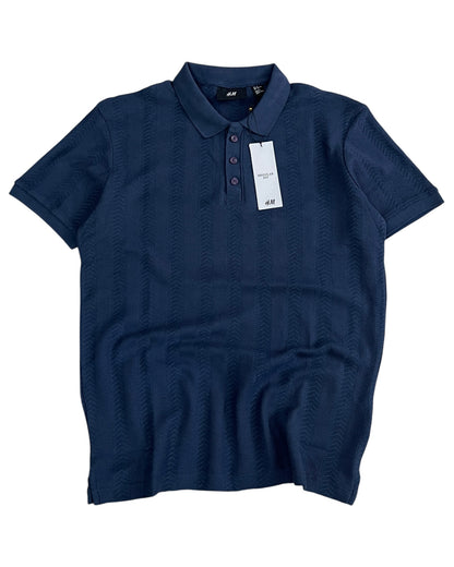 Knitted Cotton T-shirt - Blue