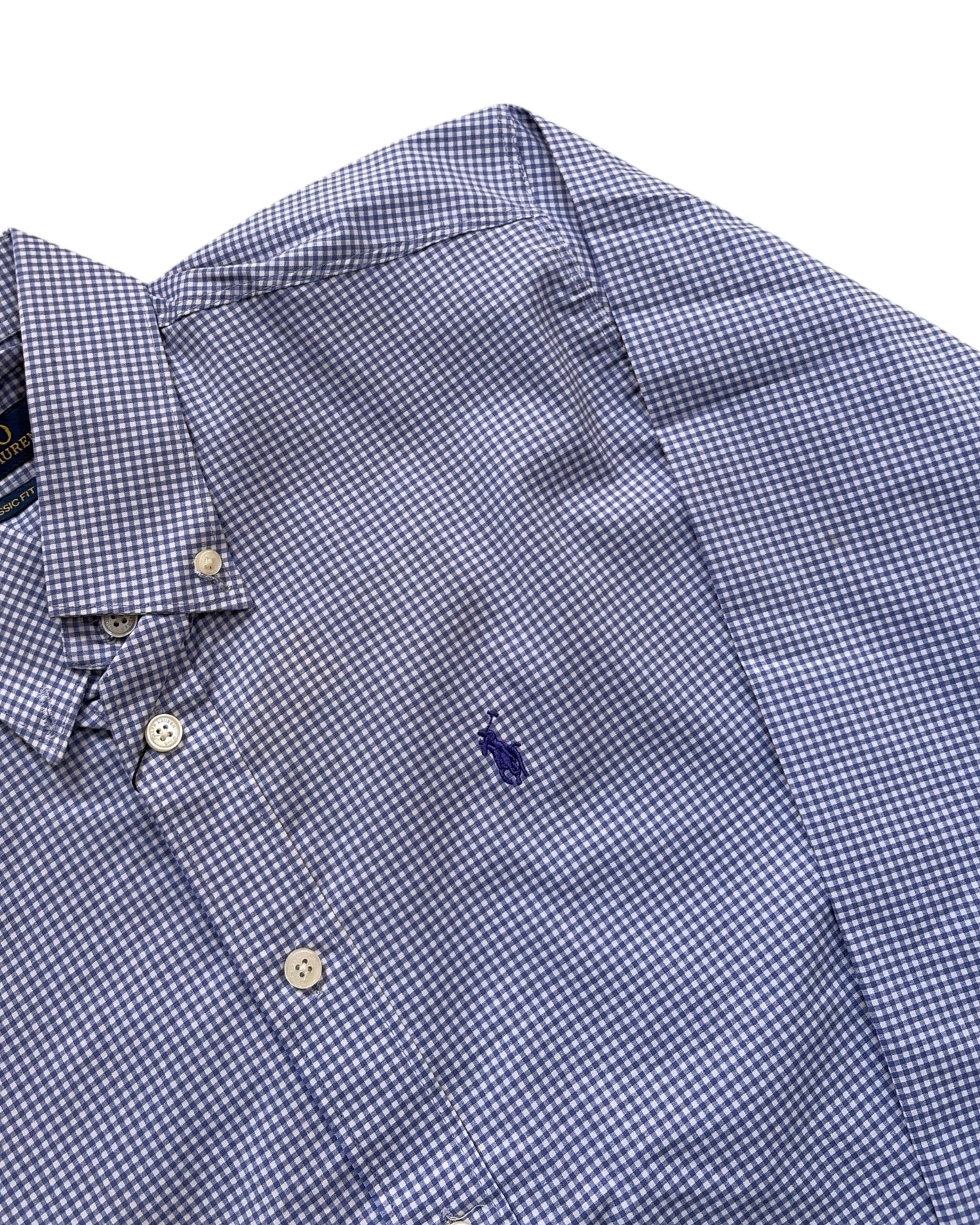 Micro-check Cotton Shirt - Deep Purple