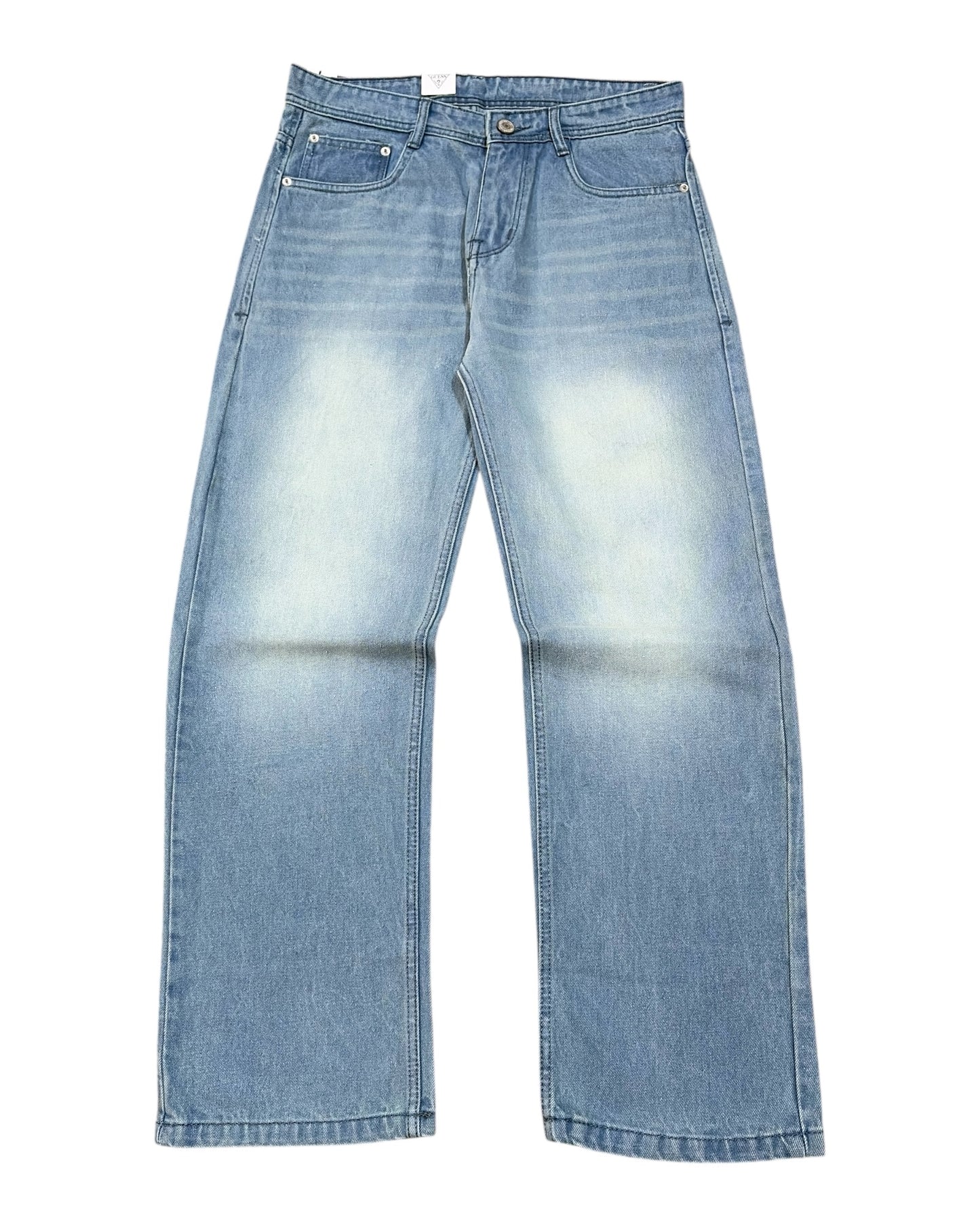 Light Pale Dusty Blue Straight Fit Jeans
