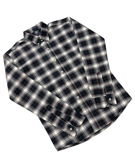Check Pure Cotton Flannel Shirt - Blue