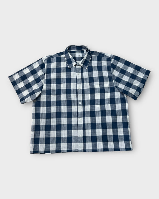 Blue Grid Boxy Shirt