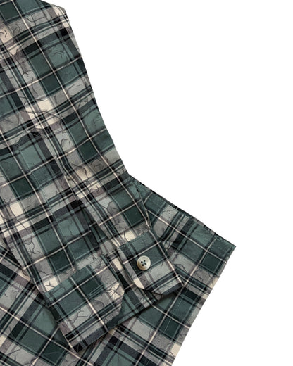 Dusty Check Boxy Shirt - Green