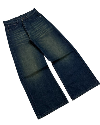 Dark Green Vintage Baggy Wide Fit Jeans