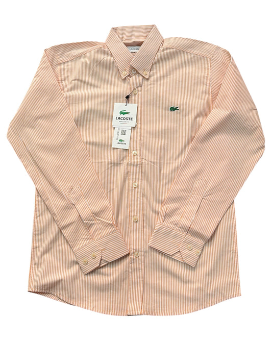 Striped Pure Cotton Shirt - Peach