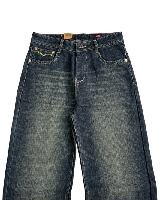Vintage Dark Wash Wide Fit Denim