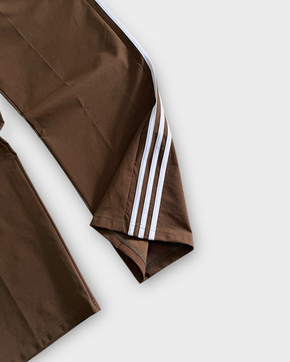 Baggy 3 Stripes Track Pant - Brown