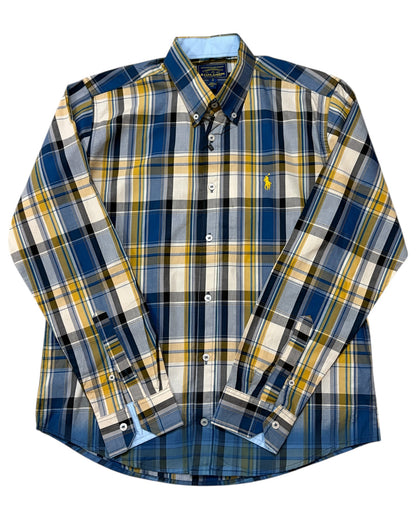 2 Shade Check Cotton Shirt -Yellow