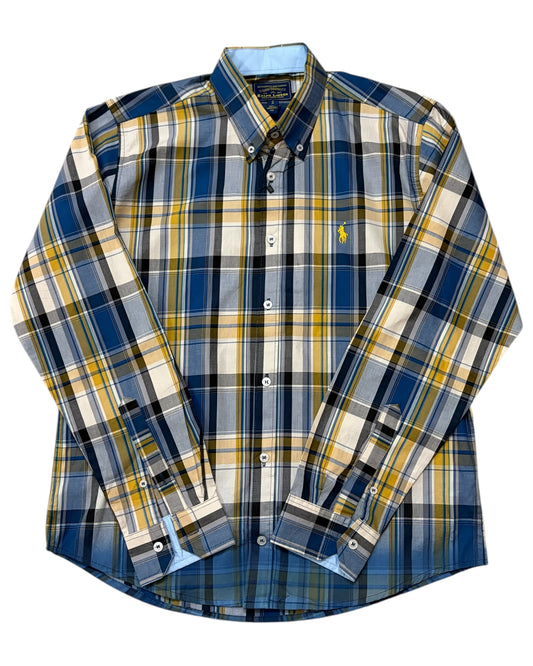 2 Shade Check Cotton Shirt -Yellow