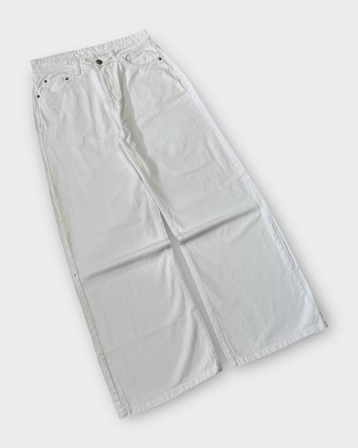 Crisp White Wide Leg Jeans