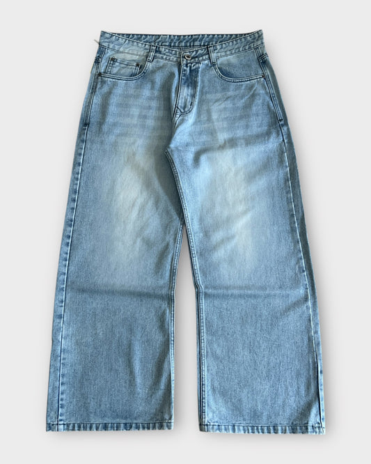 Ice Blue Baggy Wide Leg Jeans
