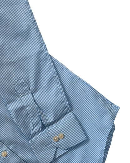 Micro-check Cotton Shirt - Blue