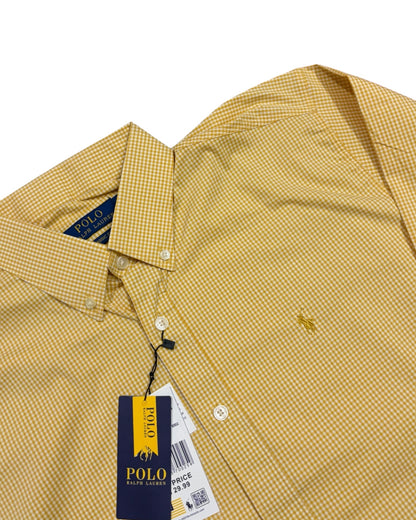 Micro-check Cotton Shirt - Yellow