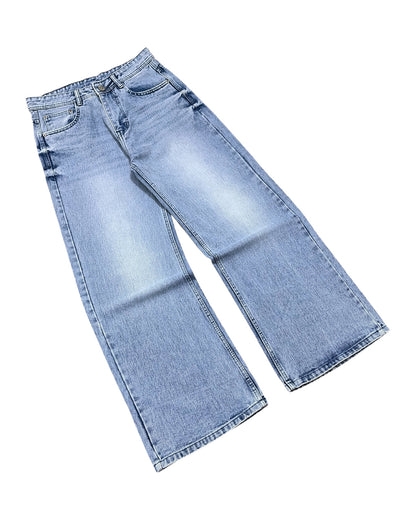 Light Blue Faded Wide Fit Jeans