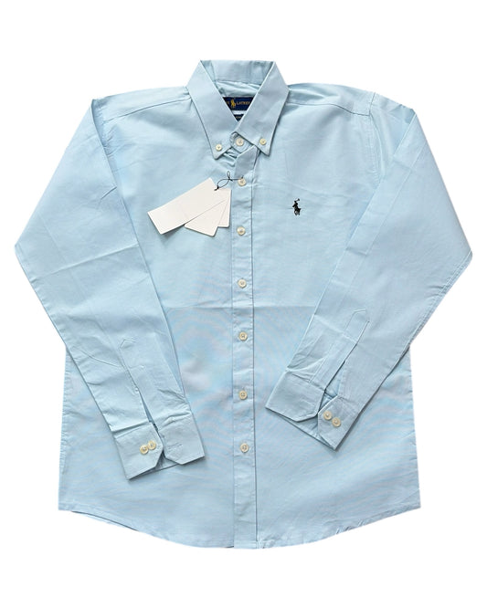 Oxford Pure Cotton Shirt - Ice Blue