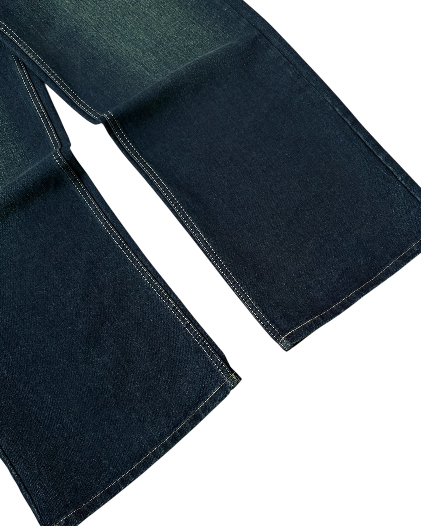 Dark Green Wash Wide Fit Jeans