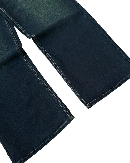 Dark Green Wash Wide Fit Jeans