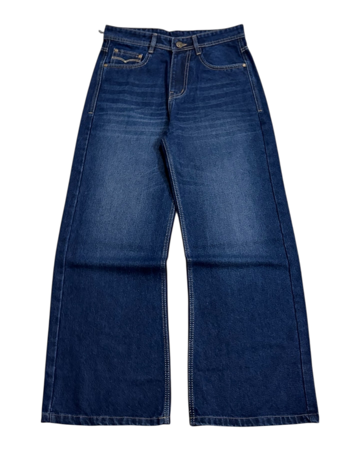 Indigo Wash Baggy Wide Fit Jeans