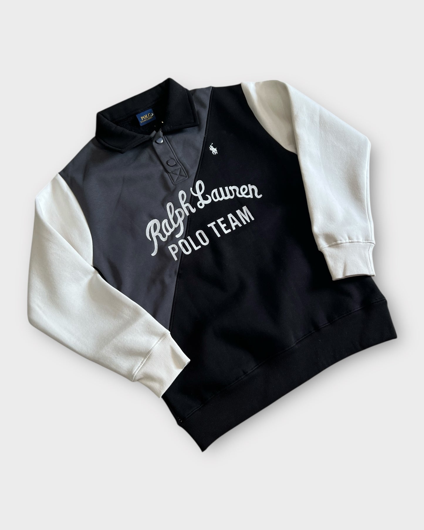 Charcoal Contrast Polo Sweatshirt