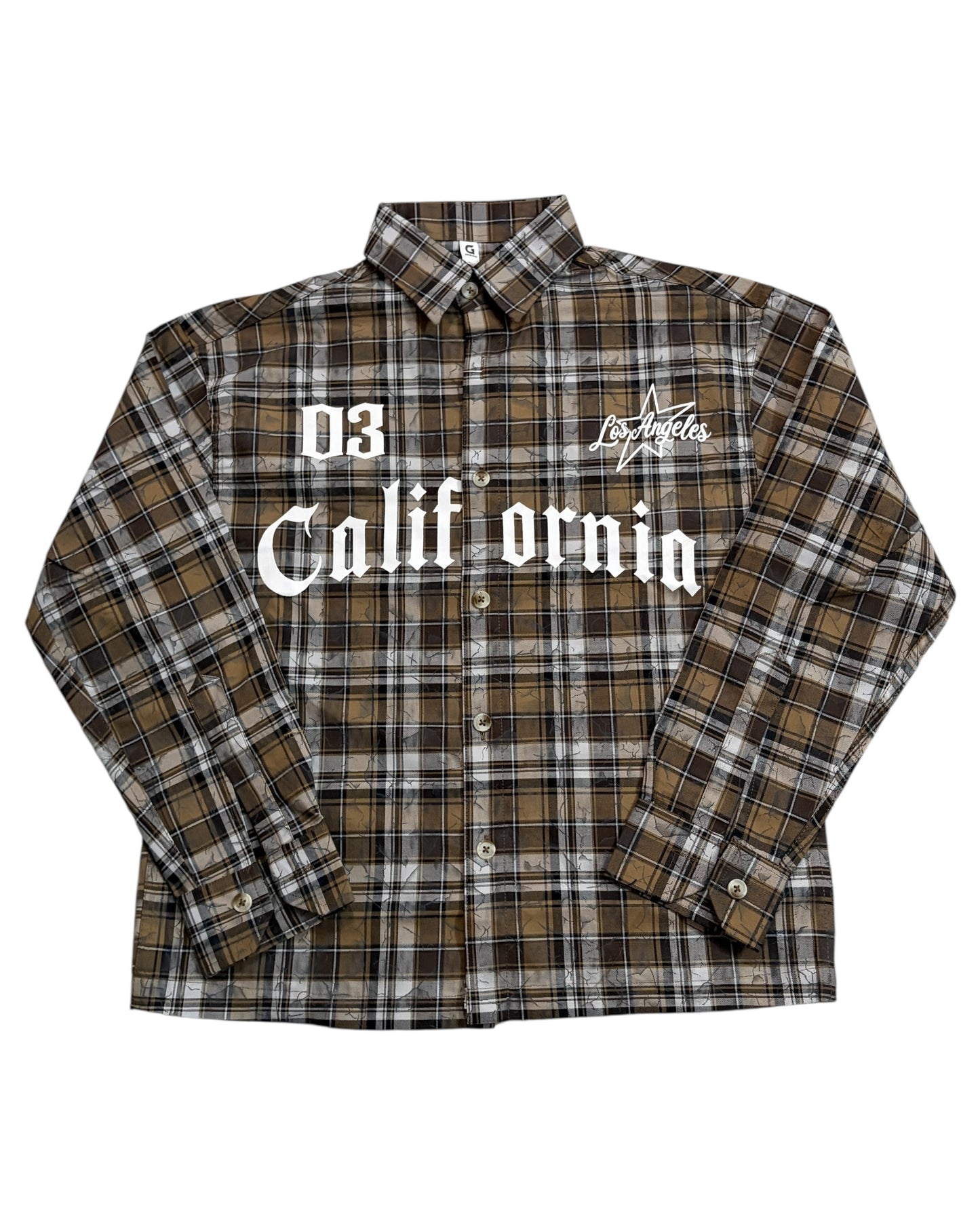 Dusty Check Boxy Shirt - Brown