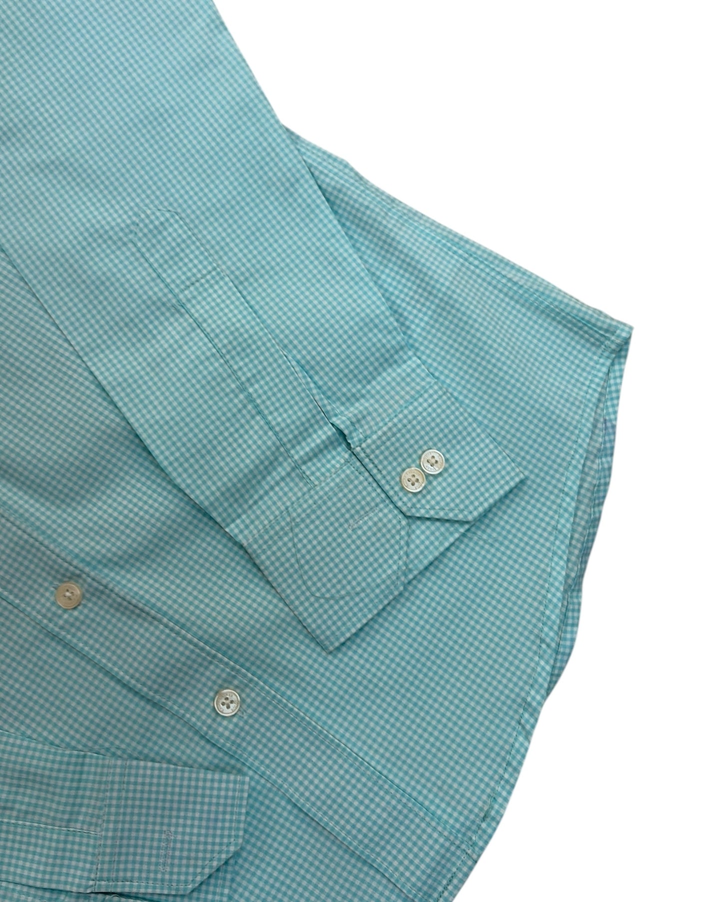 Micro-check Cotton Shirt - Sea Green
