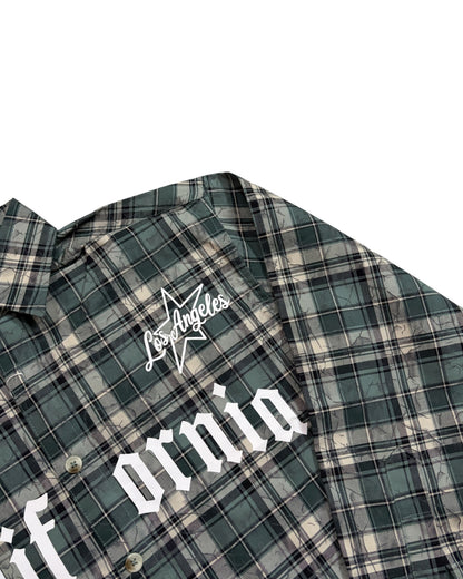 Dusty Check Boxy Shirt - Green