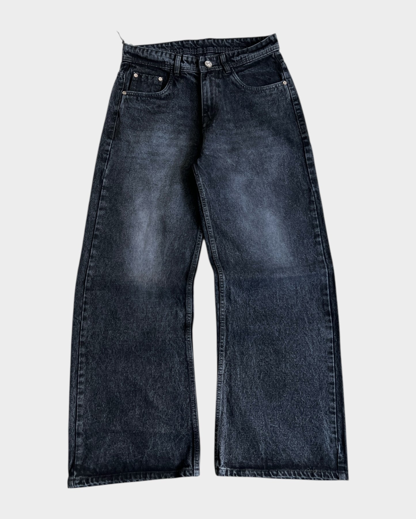 Dark Charcoal Baggy Wide Denim