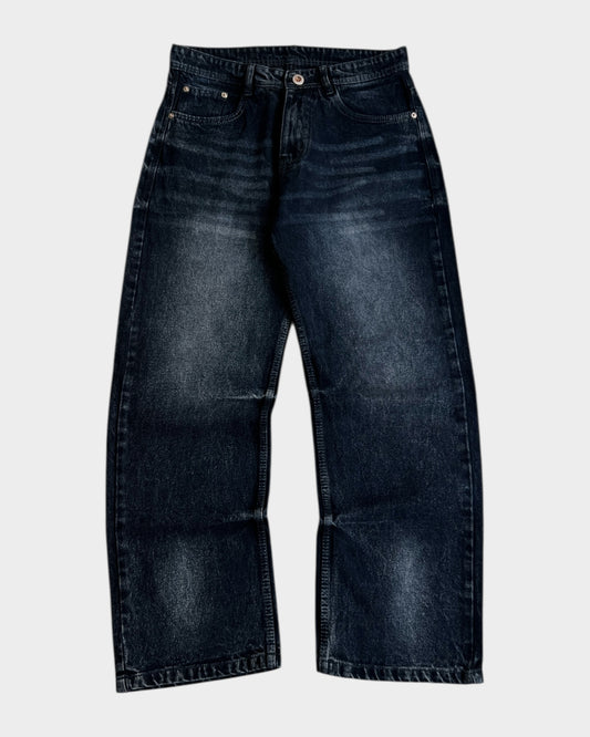 Midnight Black Fade Baggy Denim