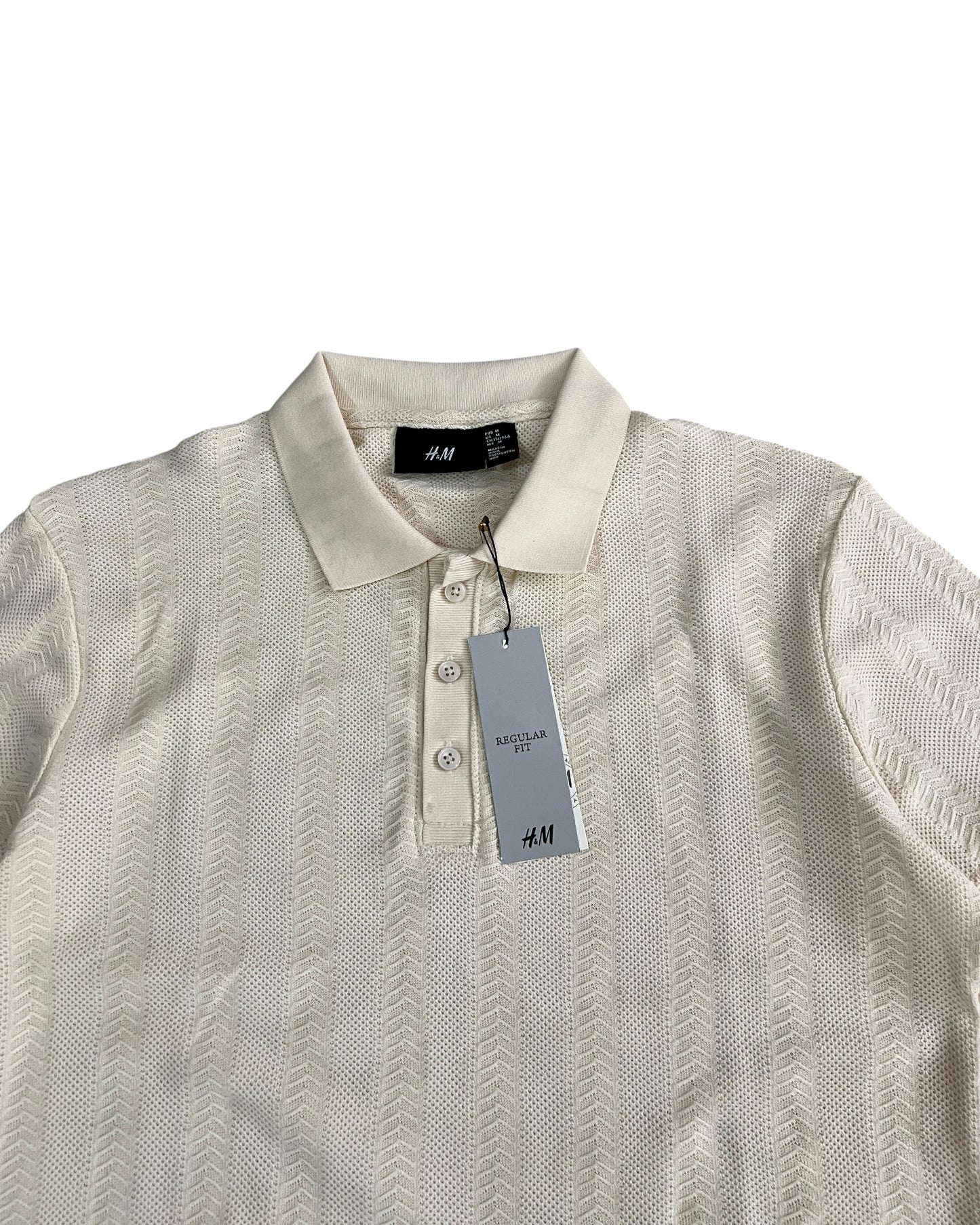 Knitted Cotton T-shirt - Cream White