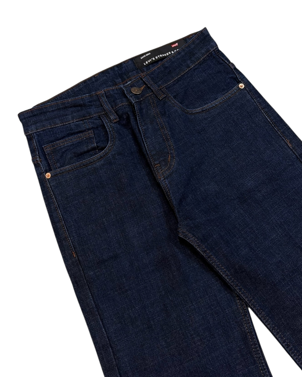 Raw Wash Straight Fit Jeans - Denim Blue