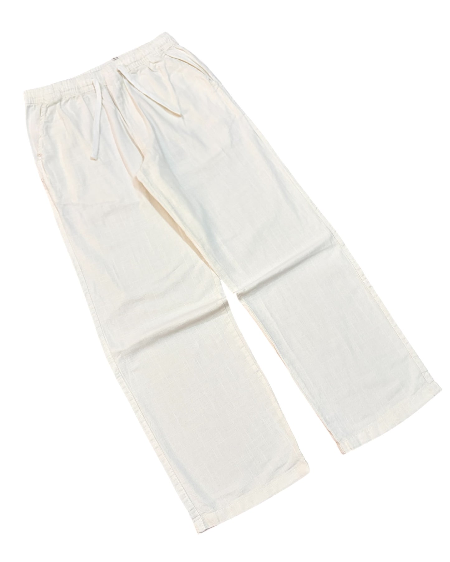 Linen Baggy Pants - White