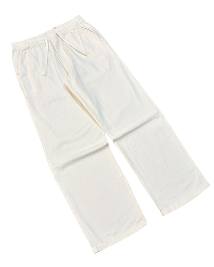 Linen Baggy Pants - White