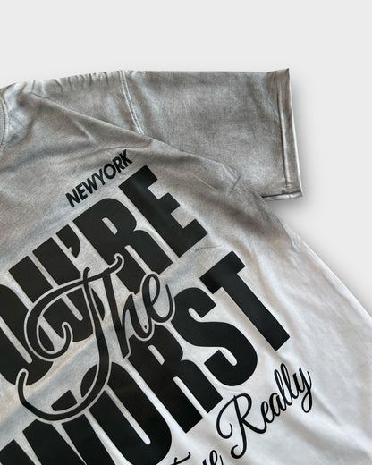 Gradient Wash 'You're The Worst" T-shirt - White