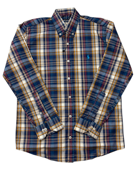 Check Pure Cotton Shirt - Dark Multi