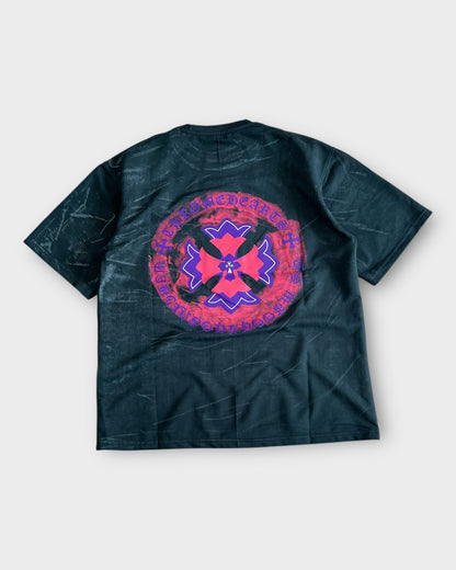 Chrome Floral Crest Tee - Deep Green