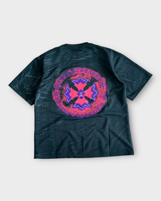 Chrome Floral Crest Tee - Deep Green