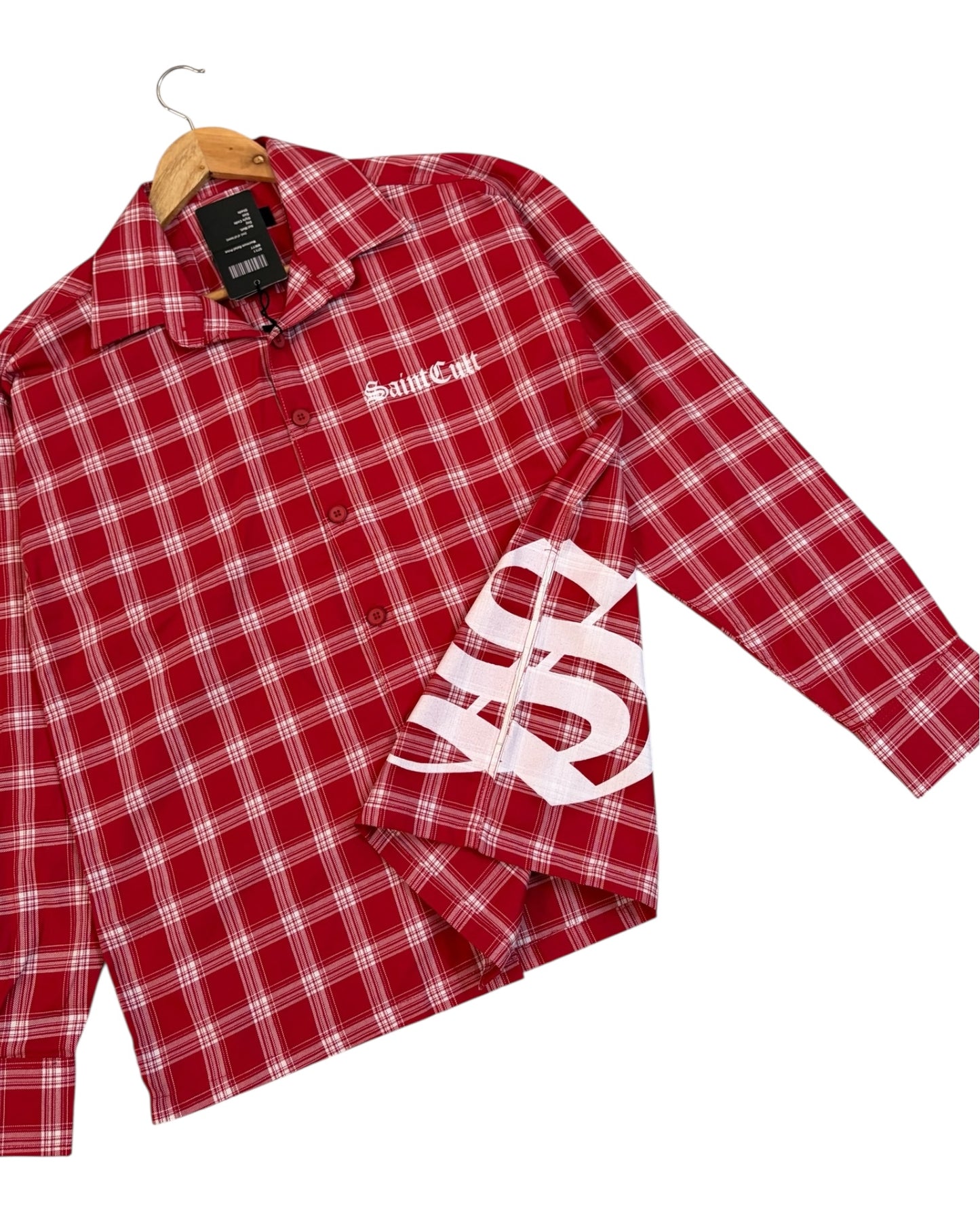 Red Saint Cult Boxy Check Shirt