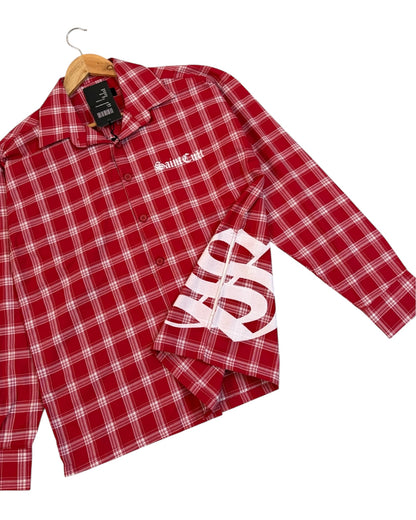 Red Saint Cult Boxy Check Shirt