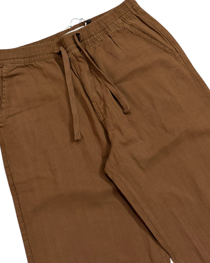 Linen Baggy Pants - Brown