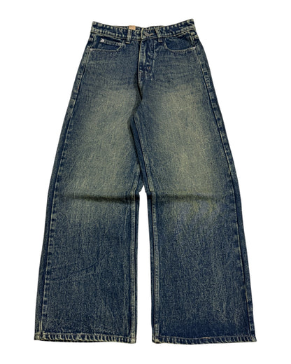 Green Vintage Wash Wide Fit Jeans